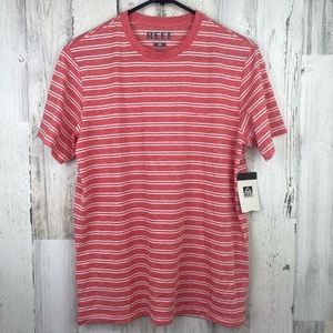 Reef | Red White Striped Tee Shirt